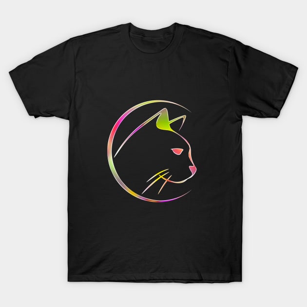 Cat Pet Domestic Life Chrome Graphic T-Shirt by Cubebox